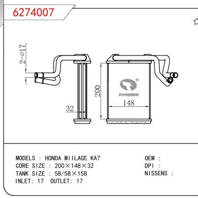 適用于HONDA HONDA MIILAGE KA7