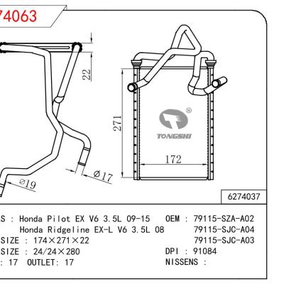 適用于HONDA Honda Pilot EX V6 3.5L 09-15/Honda Ridgeline EX-L V6 3.5L 08 OEM:79115-SZA-A02/79115-SJC-A04/79115-SJC-A03