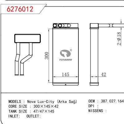 適用于ISUZU Nova Lux-City (Arka Sa?) OEM:387.027.164.001