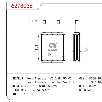 適用于FORD FORD WINDSTAR V6 3.8L 95-02/Ford Windstar Limited V6 3.8L OEM:F58H18476BA/F3LY-18477-A