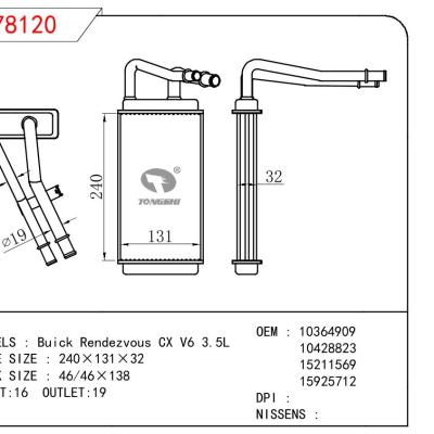 適用于GM DODGE Buick Rendezvous CX V6 3.5L OEM:10364909/10428823/15211569/15925712