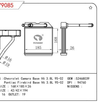 適用于GM DODGE Chevrolet Camaro Base V6 3.8L 95-02/Pontiac Firebird Base V6 3.8L 95-02 OEM:52468039