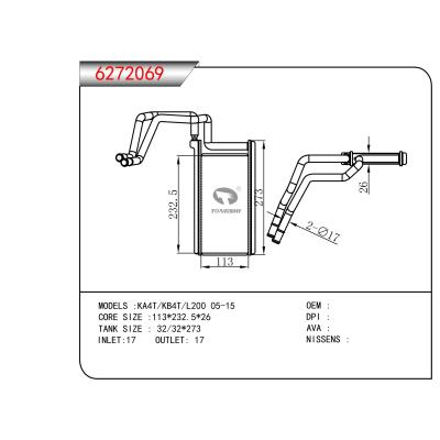 適用于KA4T/KB4T/L200 05-15散熱器