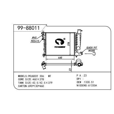 適用于PEUGEOT 標致 標致 306-1 OEM:1330.51/1331.CH/9633070480