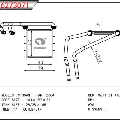 適用于尼桑（日產）?TITAN?2004暖風?