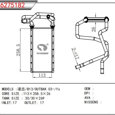 適用于豐田?凌志/B13/OUTBAK 03-/fs    暖風