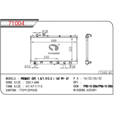 適用于MAZDA?PREMACY(CP)?1.8/1.9/2.0/I?16V 99- AT