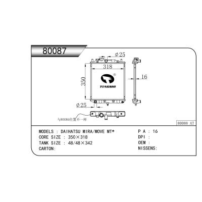 適用于  DAIHATSU大發(fā) MIRA/MOVE MT*   散熱器