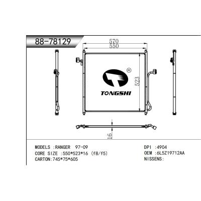 適用于   ?福特游騎俠 RANGER 97-09  冷凝器